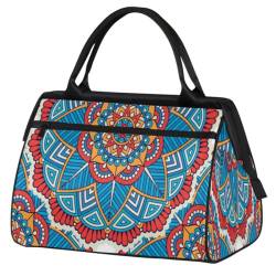 Mandala Blumen (188) Turnbeutel für Damen Herren, Reise Sport Duffel Bag mit Trolleyhülle, wasserdichte Sport Turnbeutel Weekender Übernachtung Tasche Carry On Tote Bag für Reisen Gym Sport, Mandala von cfpolar