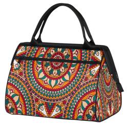 Mandala Blumen (57) Turnbeutel für Damen Herren, Reise Sport Duffel Bag mit Trolleyhülle, wasserdichte Sport Gym Bag Weekender Übernachtung Tasche Carry On Tote Bag für Reisen Gym Sport, Mandala von cfpolar