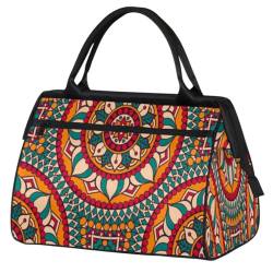 Mandala Blumen (65) Turnbeutel für Damen Herren, Reise Sport Duffel Bag mit Trolleyhülle, wasserdichte Sport Gym Bag Weekender Übernachtung Tasche Carry On Tote Bag für Reisen Gym Sport, Mandala von cfpolar