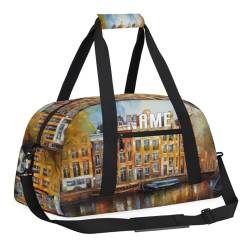 New York City Ölgemälde für Kinder, Übernachtungstasche, personalisierbar, Wochenend-Reisetasche, Reisetasche für Teenager, Jungen, Fitnessstudio, Fußball, Handgepäck, Maletas, Para Niños, von cfpolar