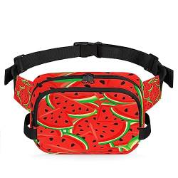 Obst Wassermelone Sommer Bauchtasche für Männer Frauen, wasserdichte Reise Quadratische Hüfttasche Pack, Crossbody Brustgurt Bum Sling Schultertasche Geldbörse für Reisen Wandern Radfahren Laufen, von cfpolar