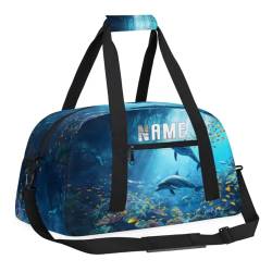 Ocean Dolphins Sommer Kinder Übernachtungstasche, personalisierbar, Wochenend-Reisetasche, Reisetasche für Teenager, Jungen, Fitnessstudio, Fußball, Handgepäck, Maletas, Para Niños, individuelle von cfpolar