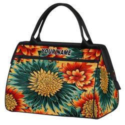 Personalisierte Reisetasche für Damen und Herren, personalisierbar, wasserdicht, Sporttasche, Wochenendtasche, Übernachtungstasche, Handgepäcktasche, buntes Mandala-Blumenmuster, Buntes von cfpolar