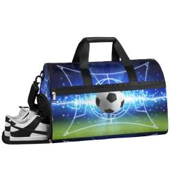 Personalisierte Sporttasche für Jungen und Herren, individuelle Sport-Reisetasche mit Schuhfach, maßgeschneiderte Mädchen-Tanztasche, Wochenend-Übernachtungstasche für Frauen, Kinder, Ball-Fußball, von cfpolar