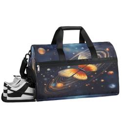 Personalisierte Sporttasche für Jungen und Herren, individuelle Sport-Reisetasche mit Schuhfach, maßgeschneiderte Mädchen-Tanztasche, Wochenend-Übernachtungstasche für Frauen und Kinder, Cosmic Planet von cfpolar