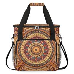 Personalisierte Tragetasche für Kaffeemaschinen, Reise-Tragetasche, kompatibel mit K-Mini oder K-Mini Plus, für Einzelportion-Kaffeebrauer, Vintage-Mandala-Blumenmuster von cfpolar