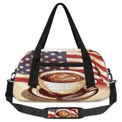 Reisetasche für Kinder, Motiv: Patrotische amerikanische Flagge, leicht, wasserabweisend, faltbar, Sporttasche, Wochenendtasche, Übernachtung, Handgepäcktasche für Schule, Praxis, Reisen, Jungen und von cfpolar