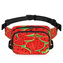 Sommer Obst Wassermelone Bauchtasche für Männer Frauen, wasserdichte Reise Quadratische Hüfttasche Pack, Crossbody Brustgurt Bum Sling Schultertasche Geldbörse für Reisen Wandern Radfahren Laufen, von cfpolar