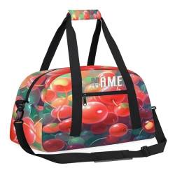 Sommer-Reisetasche mit Kirschfrucht-Aufdruck, personalisierbar, Wochenend-Reisetasche, Reisetasche für Teenager, Jungen, Fitnessstudio, Fußball, Handgepäck, Maletas, Para Niños, individuelle von cfpolar