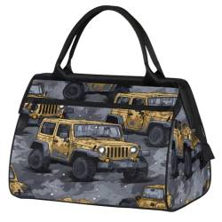 Vintage Auto Camouflage Hintergrund Turnbeutel für Damen Herren, Reise Sport Duffel Bag mit Trolleyhülle, wasserdichte Sport Gym Bag Weekender Übernachtung Tasche Carry On Tote Bag für Reisen Gym von cfpolar