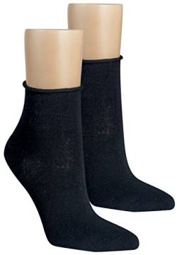 ch-home-desgin 3 Paar Kurzsocken Kurzstrumpf,Rollrand '' Schwarz Weiß für Teenager und Damen RS-5267 (39-42, Schwarz) von ch-home-desgin