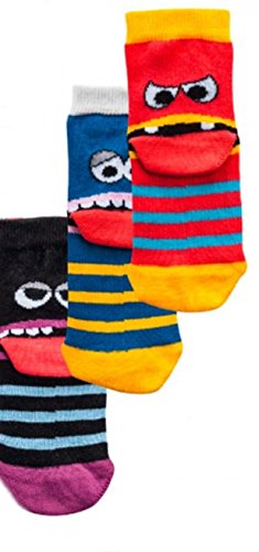 3 Paar Kinder Socken, Computer-Kinder-Söckchen '' Freche Bande '' angenehm weich und hautsympathisch CH-3189 (7-8 (=31-34)) von ch-home-design