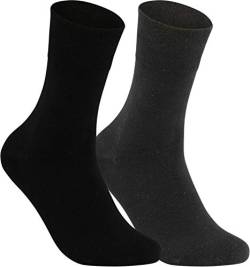 Herren Socken, Übergröße XXL,XXXL Strumpfe ''Ganz ohne Gummi, Schwarz&Anthrazit'', 2 Paar'' CH-1034 (XXXL (52-54) von ch-home-design