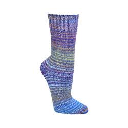 Wollsocken Skandinavien-Style wie handgestrickt, mit Umschlag für Damen&Herren CH-198 (35-38, Blau) von ch-home-design