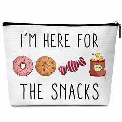chanuan Snack-Tasche für Reisen, I'm Here For Snacks, Make-up-Tasche, lustige Snack-Taschen für Frauen, Freunde, Mädchen, Geburtstagsgeschenke, Weihnachtsgeschenke, Kosmetiktasche, Reisetasche, 1 von chanuan