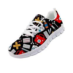 chaqlin Frauen Wanderschuhe Mode Turnschuhe Air Mesh Tennis Schuhe Sport Trainer Cartoon Medical Printed Pflege Turnschuhe Größe UK9.5 = Eur42 von chaqlin