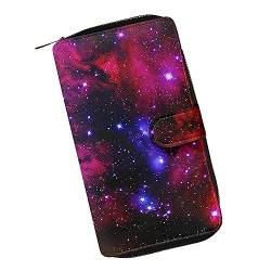 chaqlin Geldbörsen für Frauen, Kreditkartenhalter, Clutch, Geldbörse, große Handy-Geldbörse mit Reißverschlusstasche, Galaxy Night, Einheitsgröße, Casual von chaqlin