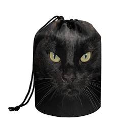 chaqlin Kosmetiktasche mit Kordelzug, für Damen und Mädchen, tragbar, Kosmetiktasche mit Kordelzug, schwarze katze, Einheitsgröße, Kulturbeutel von chaqlin