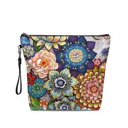 chaqlin Kosmetiktaschen für Frauen und Mädchen, niedliche Make-up-Taschen, Beauty-Aufbewahrungstaschen, Reißverschluss-Tasche, wasserdicht, Reise-Kulturartikel-Organizer, Blütenblume, Einheitsgröße, Kulturbeutel von chaqlin