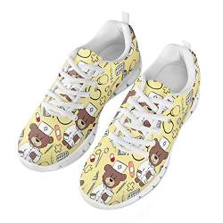 chaqlin Krankenschwester Turnschuhe Niedlichen Cartoon Bär Arzt Druck Laufschuhe für Frauen Männer Casual Sport Gym Schuhe Leichte Größe EU38 von chaqlin