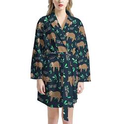 chaqlin Nachtwäsche Roben für Frauen Damen Muster Baumwolle Morgenmantel Funky Kimono Bademäntel Gr. One size, Faultier Baby-1 von chaqlin