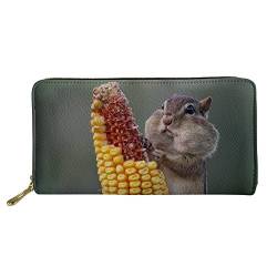 chaqlin Tier Hamster Design Frauen Mädchen Lange Geldbörse PU Leder Outdoor Lagerung Organizer, Eichhörnchen, Einheitsgröße von chaqlin