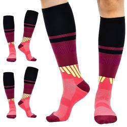 Kompressionsstrümpfe Damen Herren 15~20mmHg Sneaker Socken 34-51 Stützstrümpfe Thrombosestrümpfe Sport Flug Laufen Kompressionssocken 2 Paar (DE/NL/SE/PL, Numerisch, 34, 37, Regular, Regular, Rosa) von cheap4uk