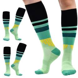 Kompressionsstrümpfe Damen Herren 15~20mmHg Sneaker Socken 34-51 Stützstrümpfe Thrombosestrümpfe Sport Flug Laufen Kompressionssocken 2 Paar (DE/NL/SE/PL, Numerisch, 38, 42, Regular, Regular, Grün) von cheap4uk