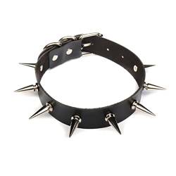 chenyesun Halskette Damen, Leder Halsband Gotik Einstellbar Choker Kragen Halsband mit Spike Nieten für Frauen Mädchen von chenyesun