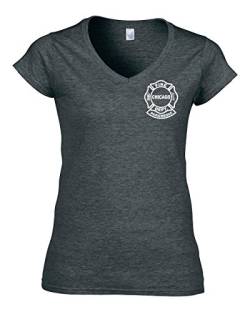Chicago Fire Dept. Paramedic - T-Shirt für Frauen (V-Ausschnitt) (S, DarkHeather) von chicagofire
