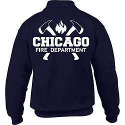 Chicago Fire Dept. - 1/4 Sweatjacke mit Axt-Motiv (L) von chicagofireshop