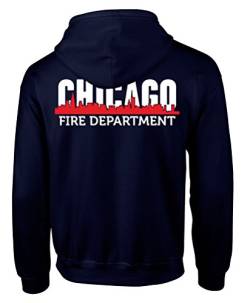 Chicago Fire Dept. - Sweatjacke mit Skyline-Motiv (L) von chicagofireshop