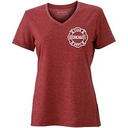 Chicago Fire Dept. - T-Shirt für Frauen in dunkelrot (V-Ausschnitt) (L) von chicagofireshop