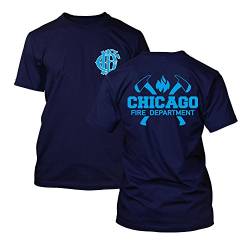 Chicago Fire Dept. - T-Shirt mit Axt-Logo und Schriftzug (Blue Edition) (5XL) von chicagofireshop