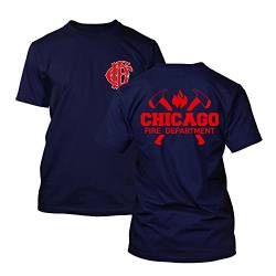 Chicago Fire Dept. - T-Shirt mit Axt-Logo und Schriftzug (Red Edition) (XXL) von chicagofireshop