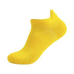 Arbeitssocken Füßlinge low cut Outdoor-Sportsocken für Männer und Frauen, Fitness-Laufsocken, dünne Socken, flacher Schnitt, atmungsaktive Sommersocken, schnell Unsichtbare Kurze (Yellow, One Size) von chiphop