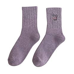 Beach Socken Volleyball Sticksocken Damen Frottee Socken Warm Dicke Socken Süße Socken Socken Ananas (Purple, One Size) von chiphop