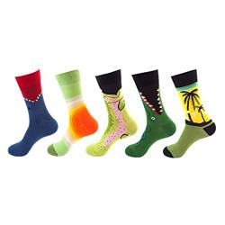 Beaches Socken Kinder 5 Paar Damen Socken Drucken Socken Geschenke Baumwolle Lange Lustige Socken für Frauen Neuheit Funky Süße Socken Socken Damen 39-42 Wolle (B, One Size) von chiphop