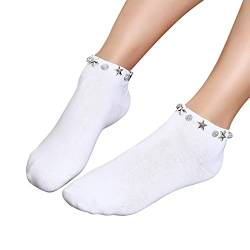 Footies Silicon Sneaker Spitzenknöchelsöckchen Kleidersocken für Damen Sneaker Socken Damen Füßlinge (White, One Size) von chiphop