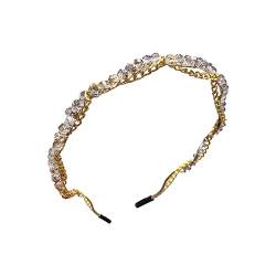 Frauen angekettet Stirnband Mode Gold Metall dünne Stirnbänder für Frauen Mädchen Schönheit Silber Stirnbänder Haarreifen Haarschmuck Haarschneider (B, One Size) von chiphop