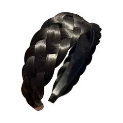 Fünfsträngiger Zopf verbreiterter Haarreifenrand Handgemachter Fischgräten-Zopf-Reifen-Haarreifen mit hohem Schädeldruck Haarspangen Gummiert (A, One Size) von chiphop