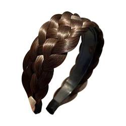 Fünfsträngiger Zopf verbreiterter Haarreifenrand Handgemachter Fischgräten-Zopf-Reifen-Haarreifen mit hohem Schädeldruck Haarspangen Gummiert (C, One Size) von chiphop