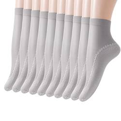 Gelbe Socken Herren Anzug 10 Paar feste, gemusterte Baumwollunterseite, rutschfeste Socken, atmungsaktive, unsichtbare Socken, mittlere Röhrensocken Socken Mit Namen Bestickt (Grey, One Size) von chiphop