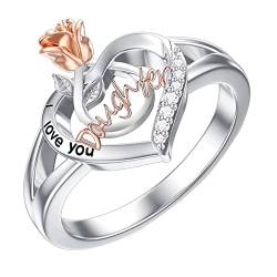 Geometrische Ringe An Meine Mutter an Meine Tochter Liebe Strass Ring Mutter und Tochter Strass Ring Rose Liebe Strass Ring Ringe Von Christ (White, 9) von chiphop