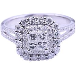 Wunderschöne Eheringe Frauen Schmuck Weiß Ringe 6 10Schöne Ring Juwel Legierung Intarsien Strass Weiblichen Ring Beliebte Exquisite Ring Einfache Modeschmuck Breite Ringe in Silber (Silver-7, 7) von chiphop