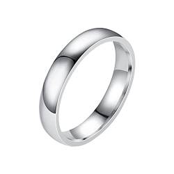 chiphop 4mm Bogen Edelstahl glatter Gesichtsring Stahl Paar Ring Elastische Ringe Für Damen (G, One Size) von chiphop