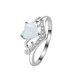 chiphop Art- und Weiseherzförmiger Ring-Neuer Schmucksache-Herz-bunter Edelstein-Dame Jewelry Love Ring Wagenkette Ringe (Silver, 10) von chiphop