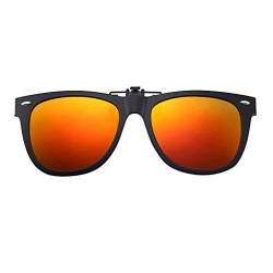 chiphop Brillen Lederetui Polarisierte Aufsteck-Sonnenbrille Blendfreie Fahrbrille für Korrektionsbrillen Brille Klappbare Gläser (Orange, One Size) von chiphop