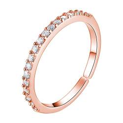 chiphop Diamond Set Ring für Frauen Modeschmuck beliebte Accessoires für Frau Ringe Teenager Mädchen Trend (Rose Gold, One Size) von chiphop