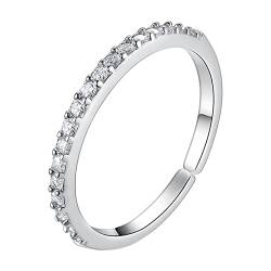 chiphop Diamond Set Ring für Frauen Modeschmuck beliebte Accessoires für Frau Ringe Teenager Mädchen Trend (Silver, One Size) von chiphop